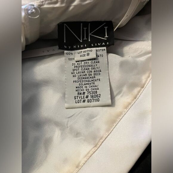 NIKI By Niki Livas Black White Dress Sz 7/8 Juniors  Y2K Prom-Formal - Picture 5 of 8